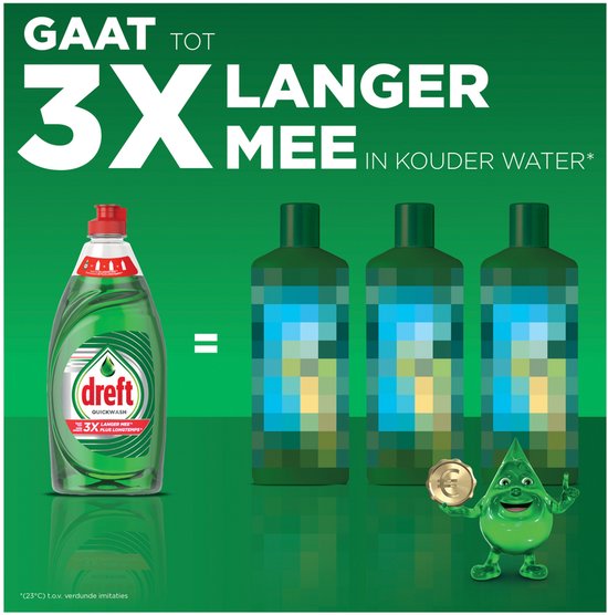 Dreft Quickwash Vloeibaar Afwasmiddel - Original - Voordeelverpakking 10 x 350 ml