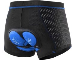 Mountainbike Onderbroek Heren – Fiets Ondergoed met Zeem & 5D Gel Pad – Shockproof MTB Sportbroek – Ademend Mesh – Zwart/Blauw XL