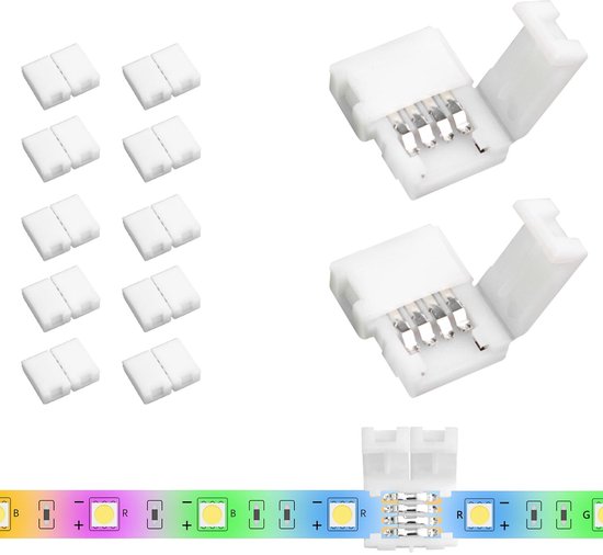 Foto: 10 stuks led lichtstripconnector lichtconnectorlassen uitbreidbare terminaladapter voor rgb5050 led lichtstrip