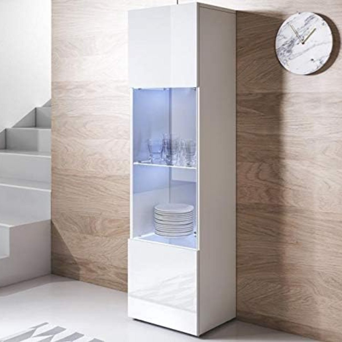 ApexArte® Vitrinekast met Glas - Vitrinekasten Woonkamer - (LxWxH) - 29x40x167