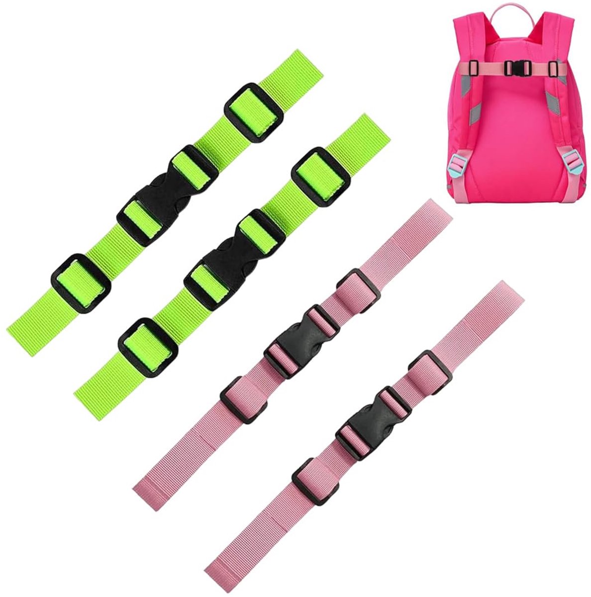 Universele Rugzakriem - Verstelbare Borstriempje - Antislip - 2 Stuks Nylon