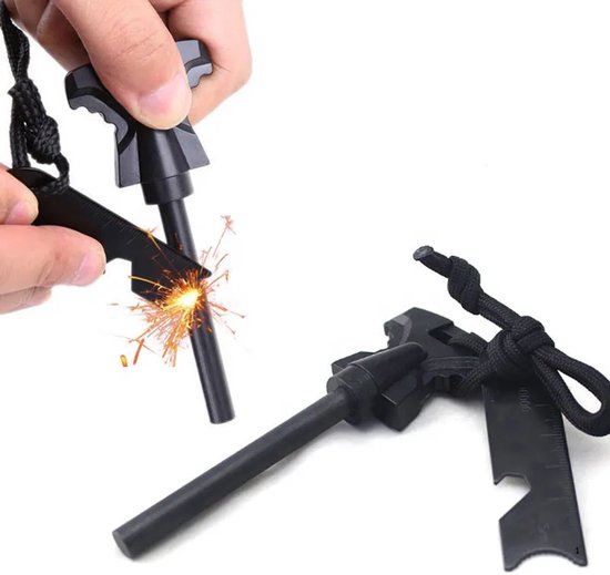 CHPN - Vuurstarter - Magnesiumstick - Vuur maken - Kamperen - Survival - Magnetische stick om vuur te maken - 3-in-1 - Met flesopener