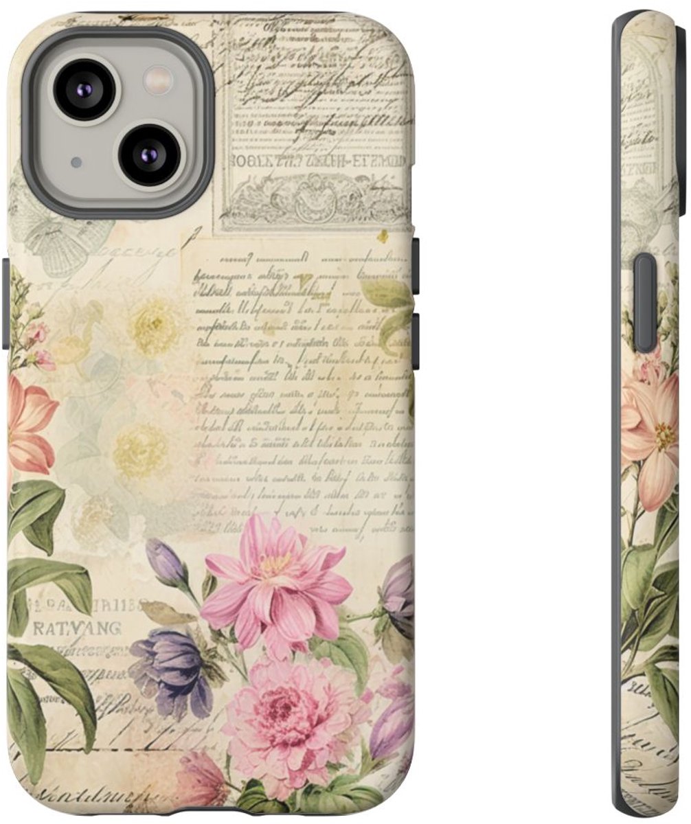 Vintage Bloemen Collage – Telefoonhoesje Geschikt voor iPhone 14