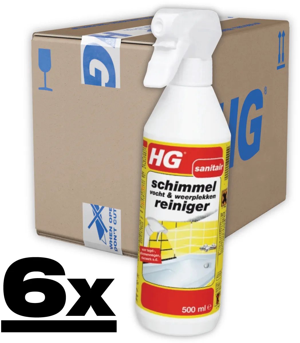 Bol.com HG Schimmel-, Vocht- en Weerplekkenreiniger - 6 x 500 ml - Voordeelverpakking aanbieding