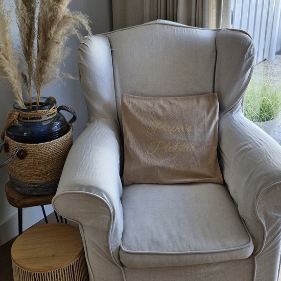 kussen vulling plekkie papa taupe mokka