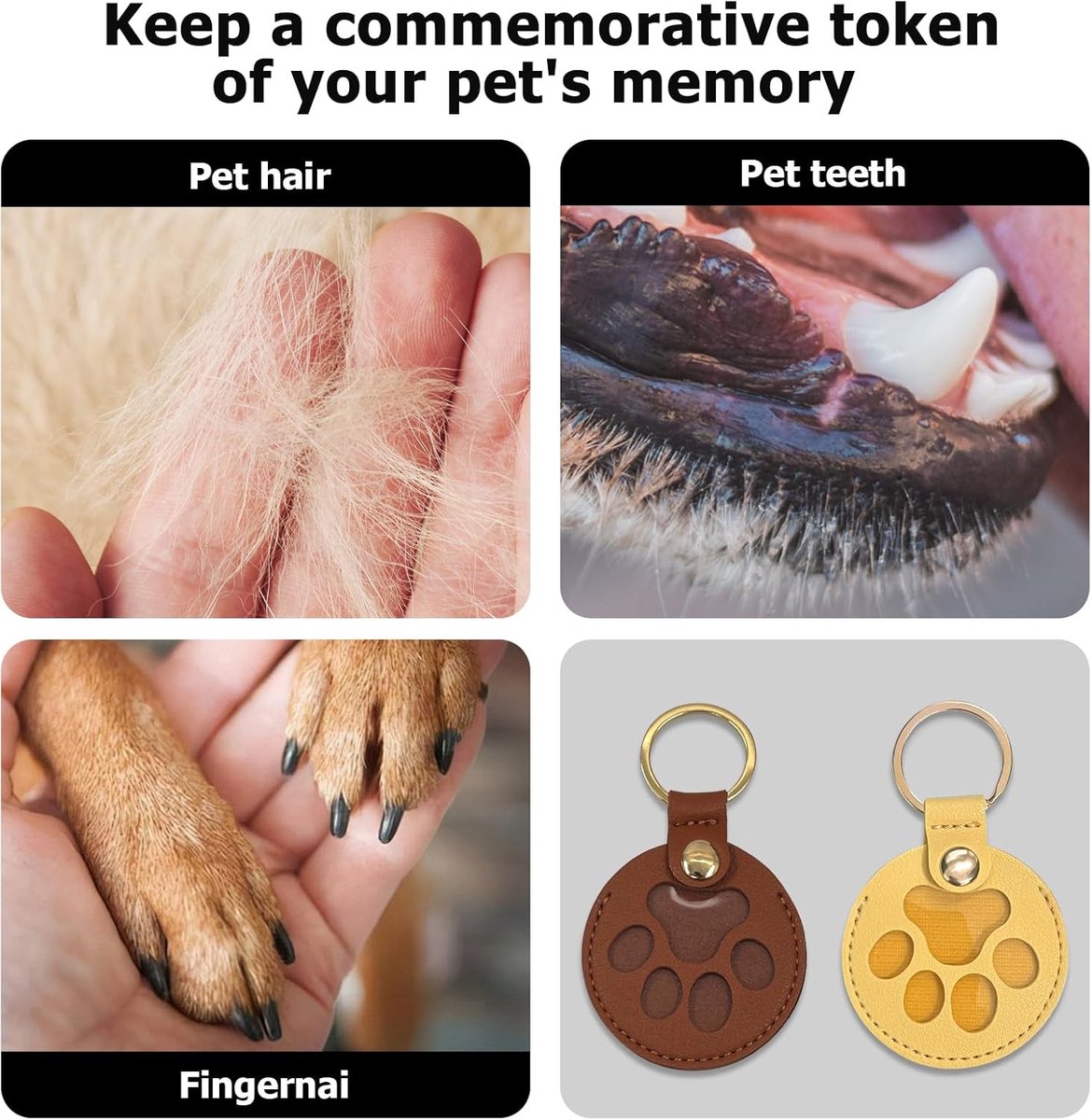 Boîte De Rangement Personnalisée Pour Poils D'animaux En Cuir Pour Chien, Porte-clés En Fourrure Pour Animaux De Compagnie, Cadeau Commémoratif Pour Chiens Et Chats, Porte-clés En Forme De Patte