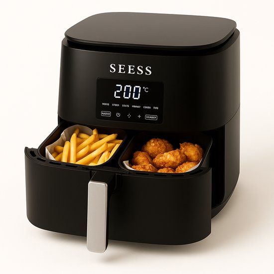 XL Airfryer Dubbele Mand 5L Zwart 1500W Dual Zone - XL - €79,00