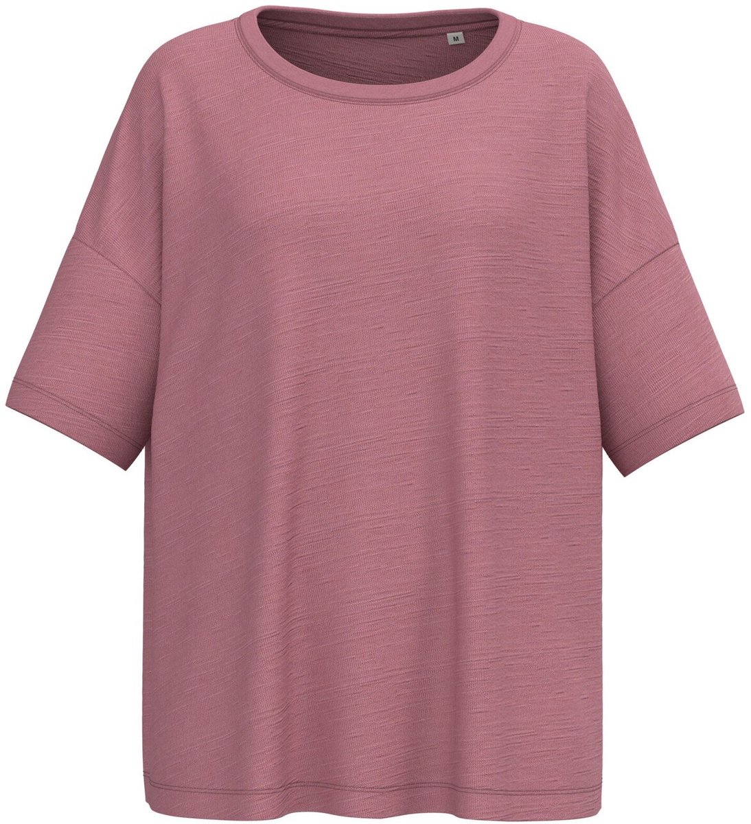 Spasso Ecologisch oversized dames slub-T-shirt met afhangende schouders SP304 - Antique Rose - M