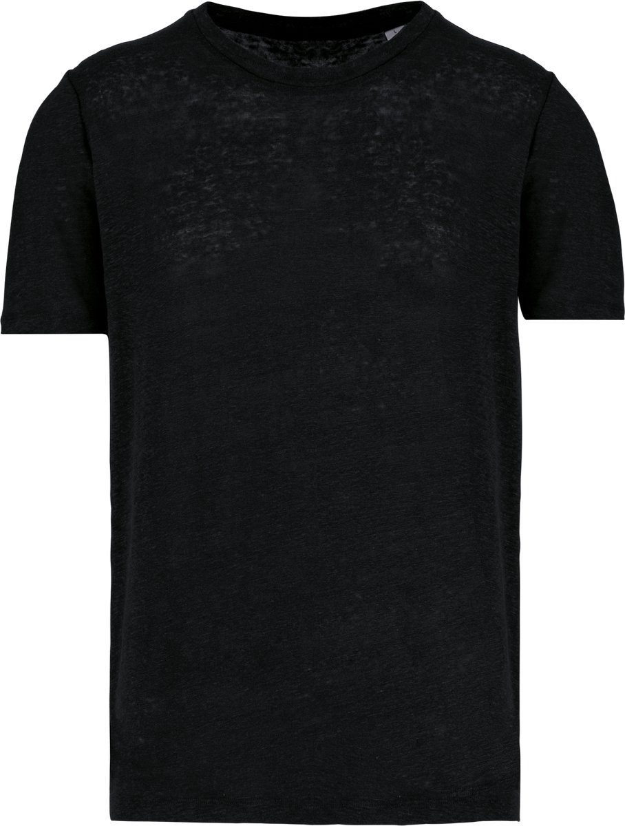 Spasso Linnen heren-t-shirt ronde hals kraag SP320 - Black - L