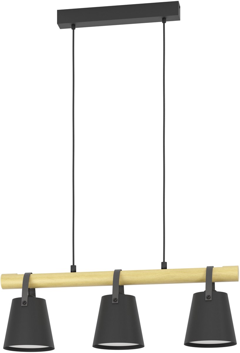EGLO Boyle Hanglamp - E27 - 78 cm - Zwart/Bruin/Wit