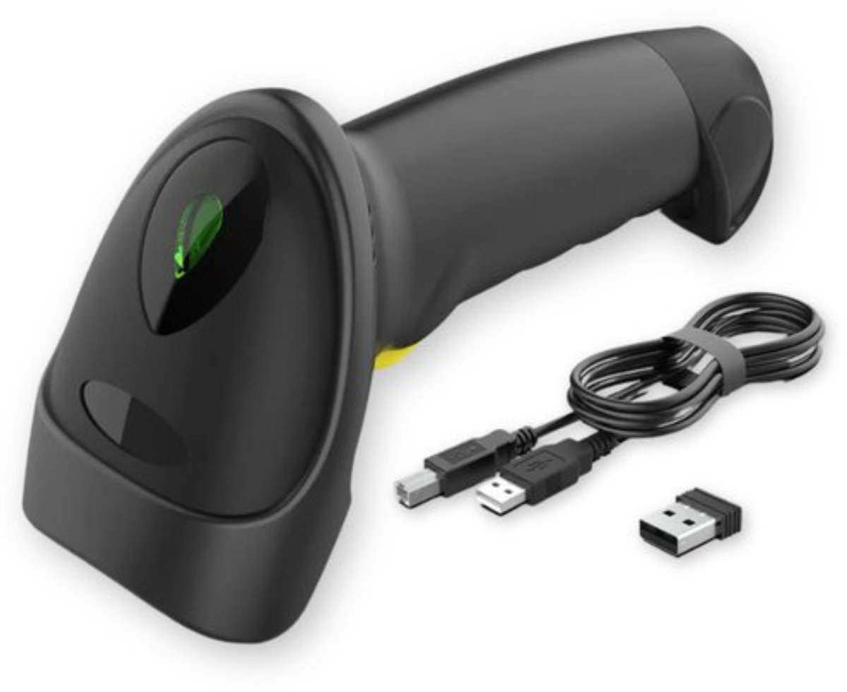 Barcode Scanner Draadloos - Professionele Handscanner voor 2D/QR Codes - Met Bluetooth of USB - Plug & Play - Incl. Standaard