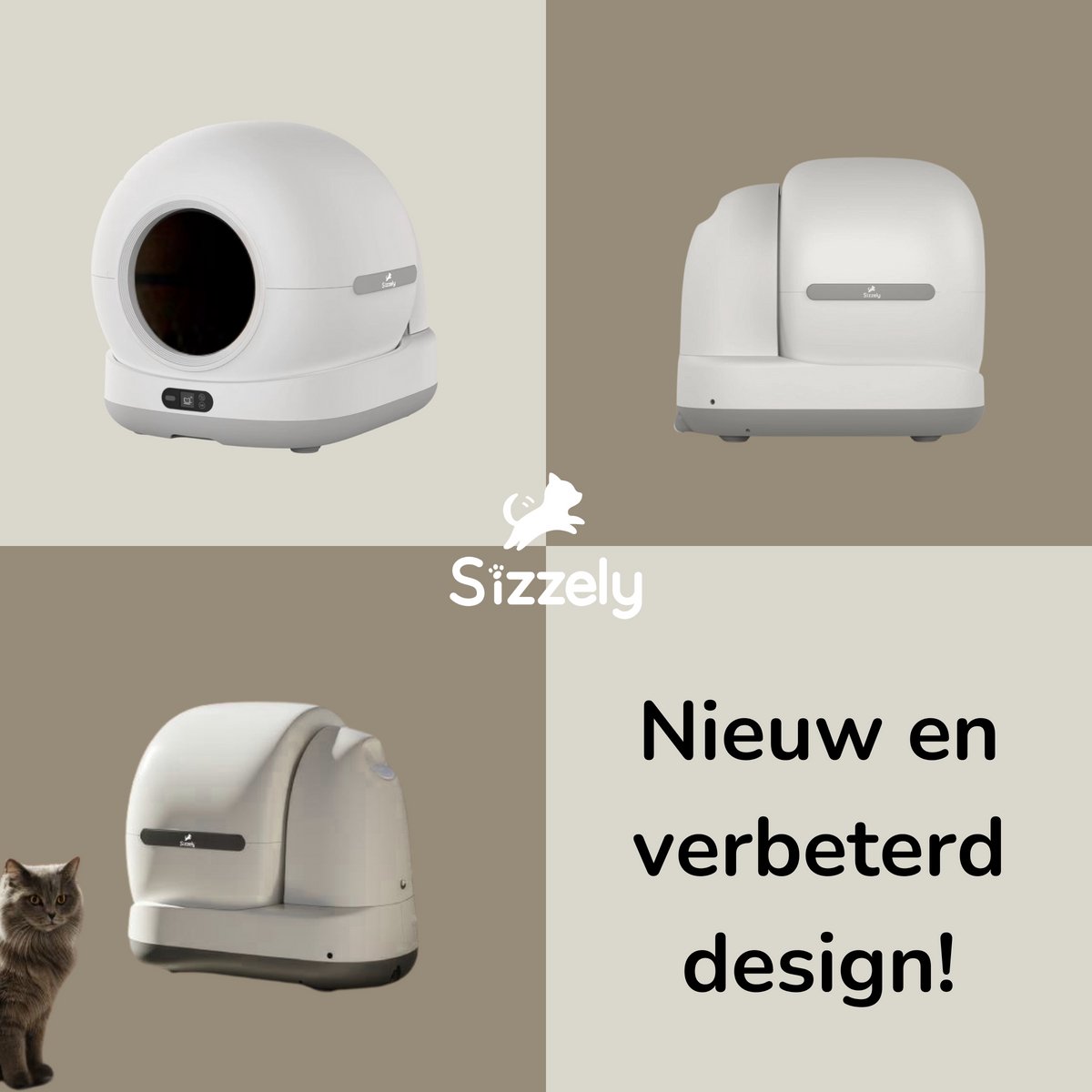 Sizzely Automatische Kattenbak - Zelfreinigend met App thumbnail 2