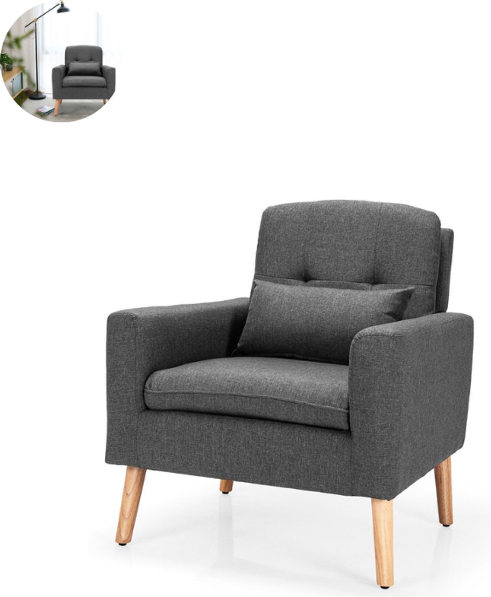 GranMaison Fauteuil - Relaxzetel - Relaxstoel - Relaxfauteuil - Stoel - Met armleuning - Voor één Persoon - Grijs