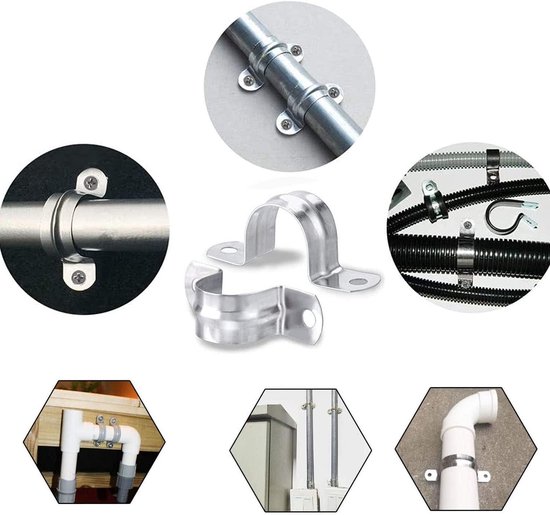 Stijve Pijp Bandklem 18,5 Inch - 4 Stuks 304 Roestvrij Staal U-Vorm