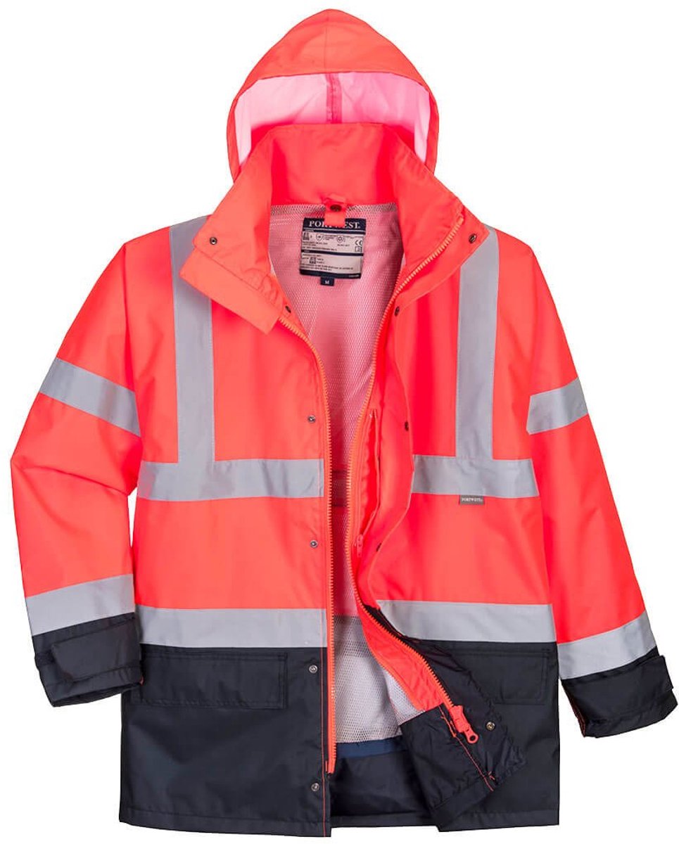 Portwest Hi-Vis Executive 5-in-1 Jack S768 - rood/marine - XL