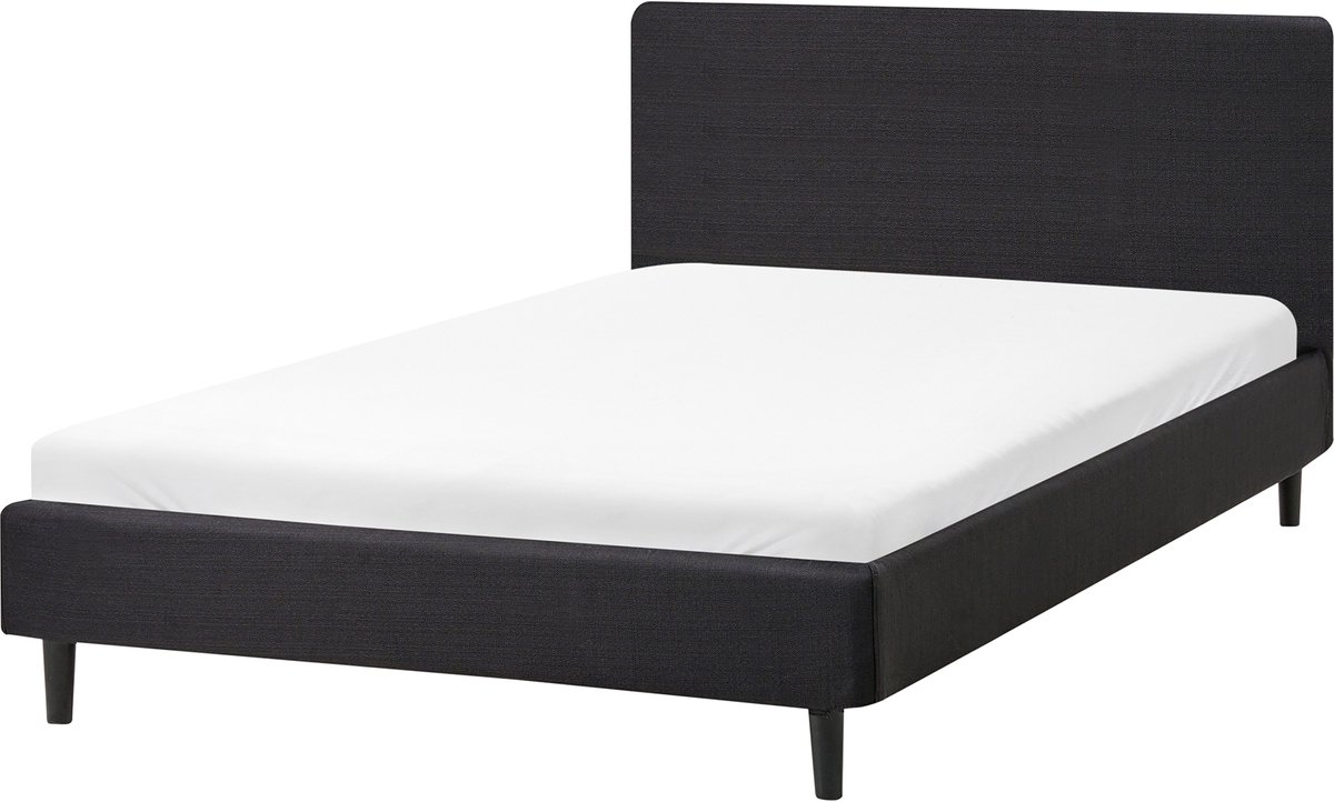 Beliani FITOU - Tweepersoonsbed - Zwart - 120 x 200 cm - Polyester