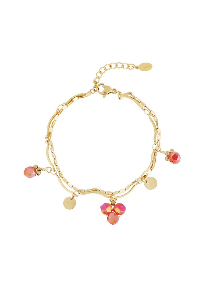Blue beads Bracelet Rood