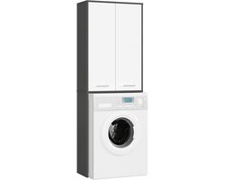 Was a machine kast met 2 deuren, 4 legplanken en opbergvak voor een stijlvolle badkamer