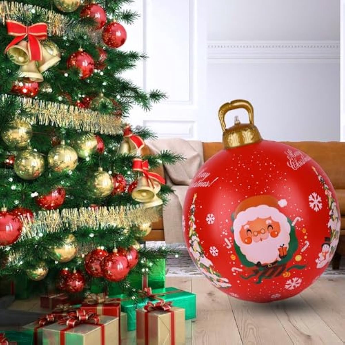 9FT Opblaasbare kerstboom verlicht met Geschenkdozen Kerstman Sneeuwman Indoor Outdoor Opblaasbare Kerstdecoraties voor Buiten Tuin Yard Party Decoratie