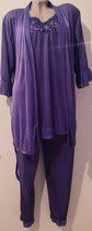 Dames pyjamaset driedelig one size 36-42 paars