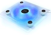 USB-koeler en standaard voor PS4 met blauwe LED-verlichting, transparant Eaxus