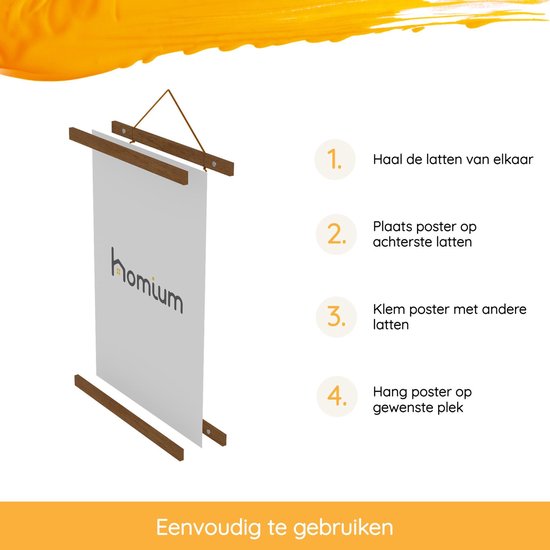 Porte-affiche (30 cm) en bois foncé avec fermeture magnétique | A3 | système de suspension d'affiche - cadre d'affiche - cadre d'affiche - clip d'affiche - support d'affiche