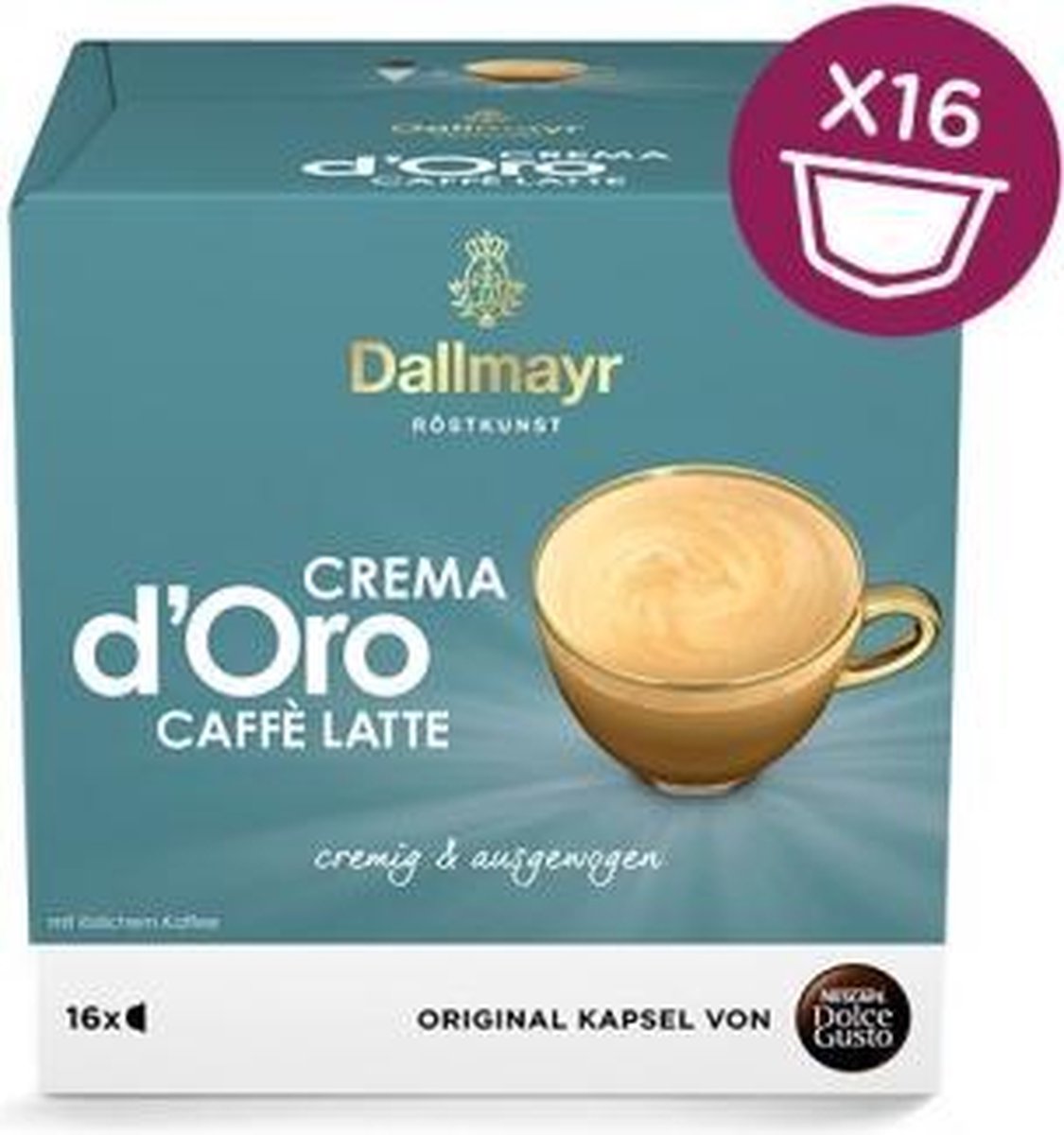 Dallmayr Crema d'Oro Latte koffie cups by Nescafé® Dolce Gusto® - 3 x 16 capsules