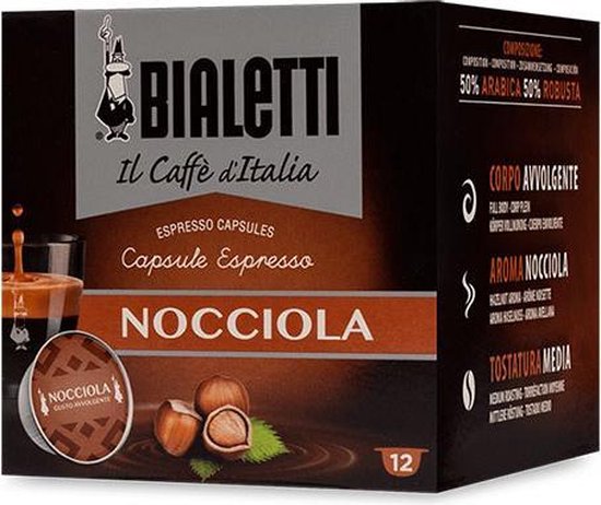 Bialetti Nocciola Koffiecups - 8 x 12 stuks | bol.com