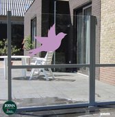 Vogelbescherming raamsticker XXL FORMAAT lila.