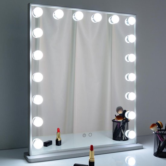 Sona Hollywood Spiegel | up spiegel met LED verlichting | Kaptafel spiegel |... | bol.com