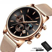 CRRJU® Horloges voor Mannen Herenhorloge Jongens Heren Watch Horloge – Horlogebox Geschenkdoos – Rosé Zwart
