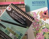 kleurpakket volwassenen 2 notebooks A5/ 120 gm2/ 50 bladen /met 50 tekeningen en 2x 18 kleurpotloden/ FSC mix papier