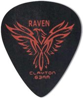 Clayton Black Raven standaard plectrums 0.63 mm 6-pack