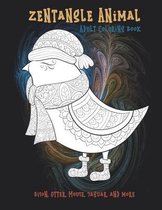 Zentangle Animal - Adult Coloring Book - Bison, Otter, Mouse, Jaguar, and more