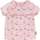 Dirkje - Girls Tshirt ss Light pink + a.o.p. - maat 92