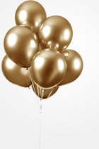 Luxe Chrome Ballonnen 30cm Goud 25 Stuks - Heliumballonnen voordeelset Metallic Gold Feestje- Verjaardag- Party