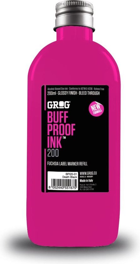 Grog Buff Proof 200ml Refill Ink - Jellyfish Fuchsia | bol.com