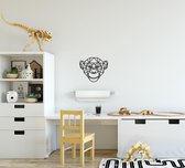 Muur Decoratie - Wand Decoratie - Huiskamer – Housewarming - Geometrisch - Wall Art - Dieren –Aap – Geometrische Aap – 40 cm breed x 34 cm hoog