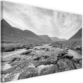 Schilderij Wilde rivier, 2 maten, zwart-wit, Premium print