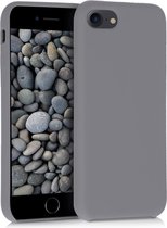 kwmobile telefoonhoesje voor Apple iPhone SE (2022) / SE (2020) / 8 / 7 - Hoesje met siliconen coating - Smartphone case in steengrijs
