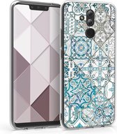 kwmobile telefoonhoesje voor Huawei Mate 20 Lite - Hoesje voor smartphone in blauw / grijs / wit - Marokkaanse Tegels design