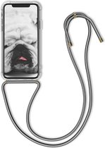 kwmobile telefoonhoesje compatibel met Apple iPhone X - Hoesje met koord - Back cover in grijs