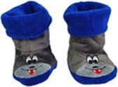 Enkelmodel monster pantoffels - Grijs / Blauw - Maat 23 / 24