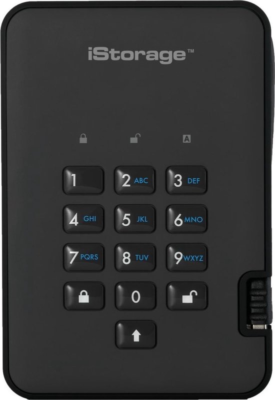 iStorage diskAshur2 SSD - externe harde schijf - 4 TB - SSD - Cijfercode - Zwart