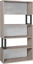 MIRA Home - Boekenplank - Boekenkast - Rustiek - Hout - Grijs - 149x80x30