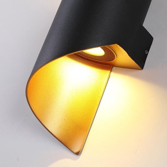 TDR - Applique moderne - Pour intérieur ou extérieur - LED - Zwart et or