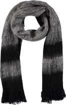About Accessories - Warme winter sjaal dames, geweven met horizontale streep - 50 x 200 CM - Zwart - Grijs