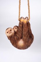 Hamac Hangende Baby Luiaard Tuinbeeld - 20 x 13 x 28 cm - Bruin