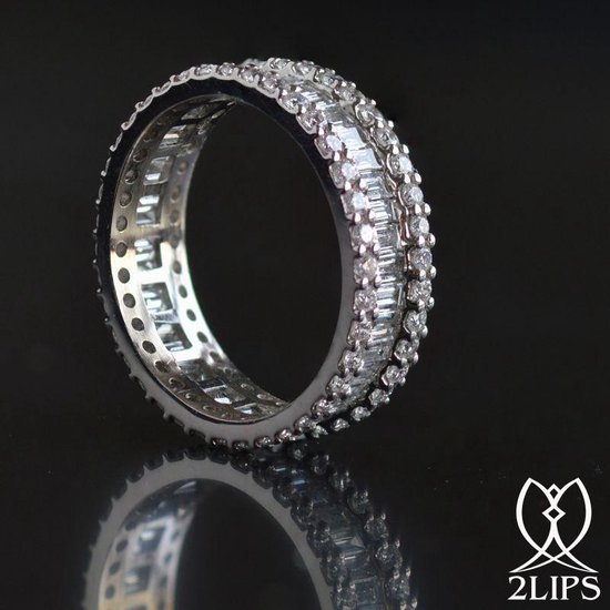 1,6 Ct briljant en baguette diamanten alliance ring | bol.com