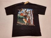 Rock Eagle Shirt: Indiaan man met tooi met adelaar, wolf en regenboog (Large)
